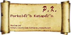 Porkoláb Katapán névjegykártya